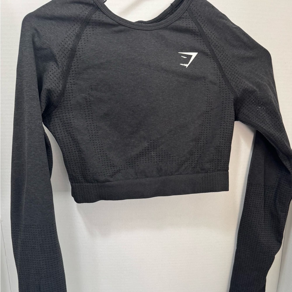 Gymshark Black Long-Sleeve Seamless Crop